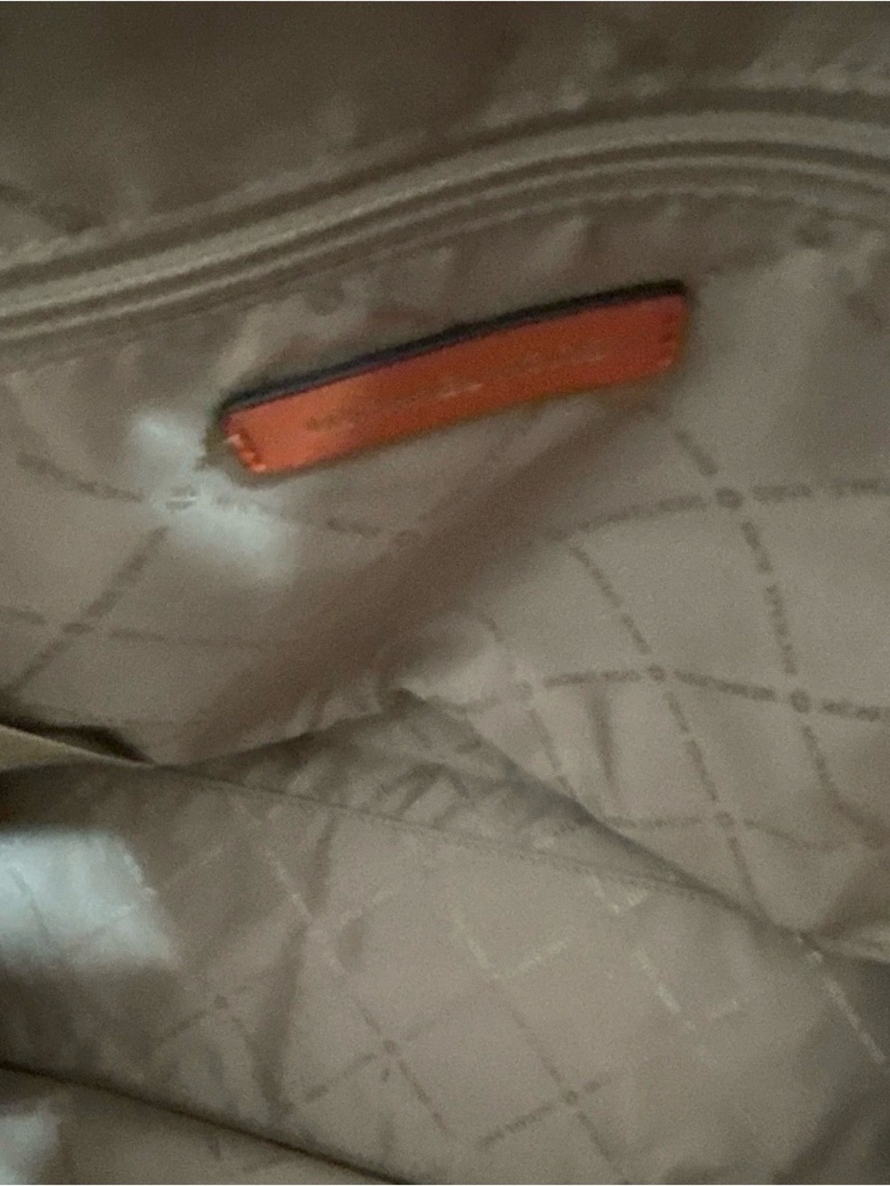 Michael Kors Brown MK Monogram Tote with Orange Trim - Picture 4 of 5